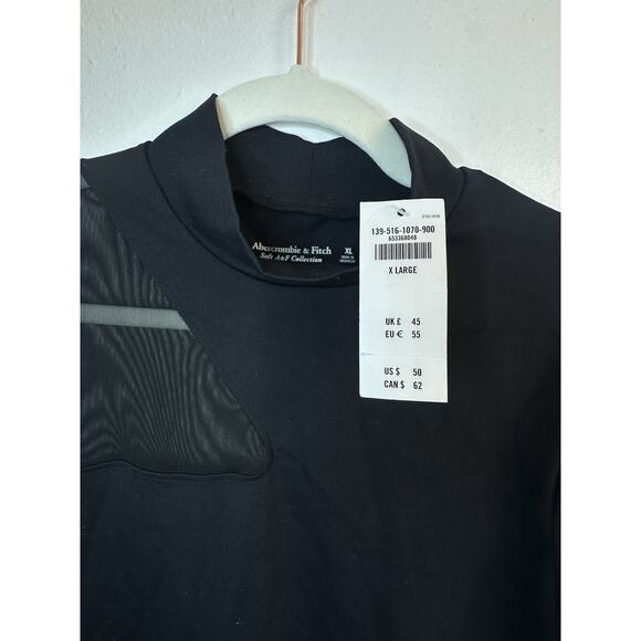 NWT Abercrombie Mesh Black Bodysuit Soft Collection Size XL - Picture 4 of 7